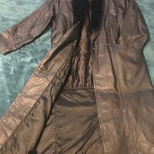 Real leather ladies coat